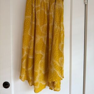 Maeve x Anthropologie Yellow Patterned Tie-Waist Skirt, XS